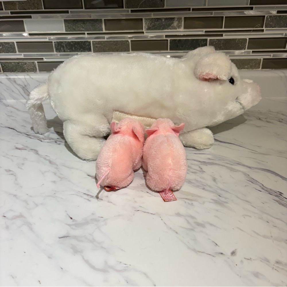 Vintage Dakin pig mother & piglets plush 1980 - Picture 8 of 14